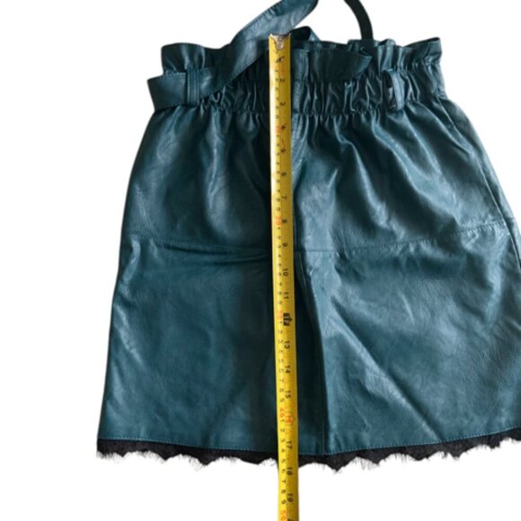 Made in Italy – Elegant Blue Faux Leather Skirt  Medium - Picture 10 of 12